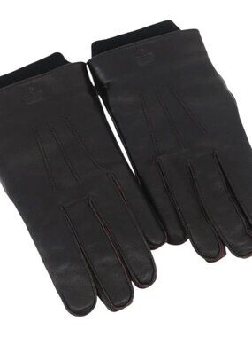 GUCCI Gloves Leather Black Auth bs33223